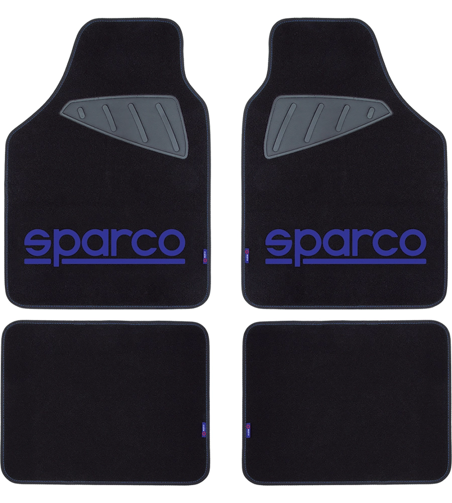 SET 4 TAPPETINI NERI E BLU PER AUTO SPARCO